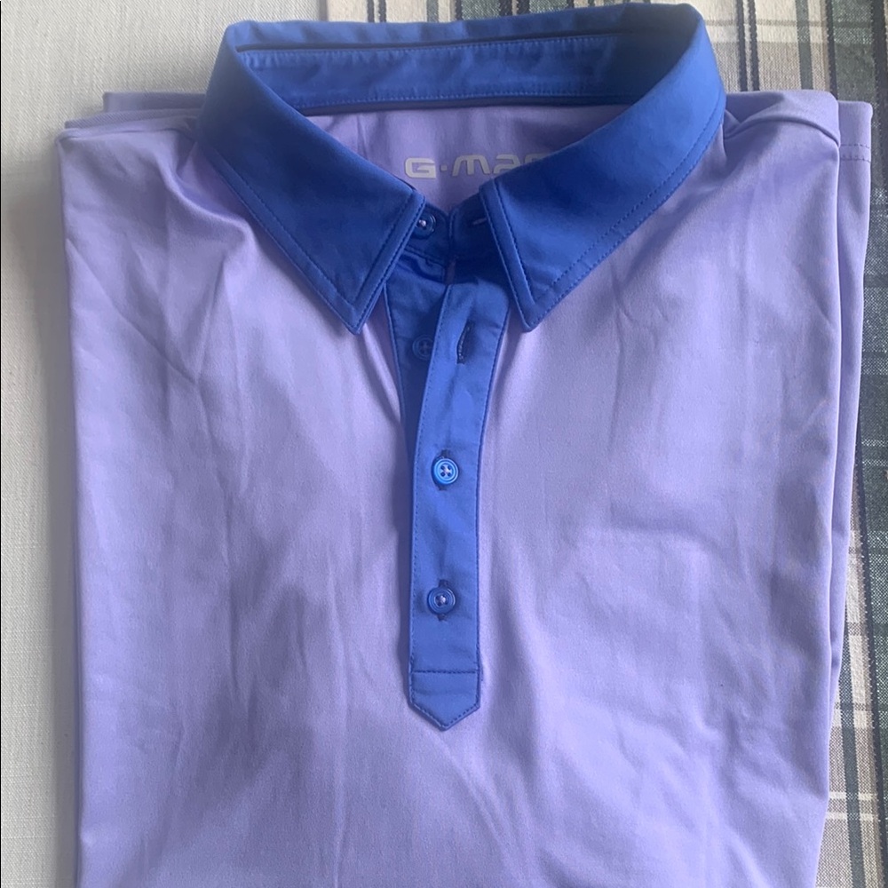 MAC Cosmetics Purple Polo Shirt with Sporty Design